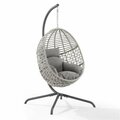 Invernadero 76.75 x 57.13 x 57.13 in. Indoor & Outdoor Wicker Hanging Egg Chair, Gray IN3042835